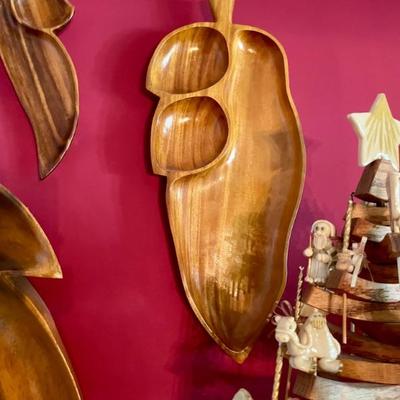 Beautiful Carved Wood bowls, napkin rings all artisan made