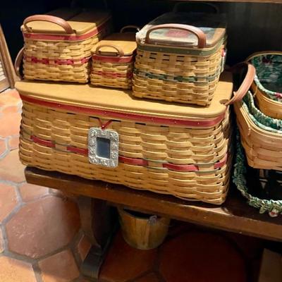 We have an enormous collection of Longaberger Baskets, well over 100! 