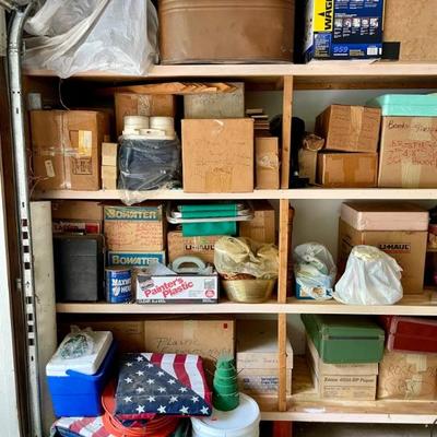 Unbelievable amount of Christmas Decorations, all VERY clean and neatly stored.  Don't miss box after box after dozens of...