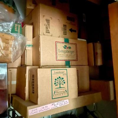 We have an enormous collection of Longaberger Baskets, well over 100!  Some NEVER opened. 