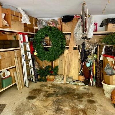 Unbelievable amount of Christmas Decorations, all VERY clean and neatly stored.  Don't miss box after box after dozens of...