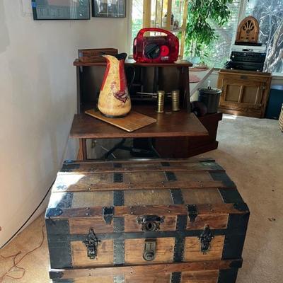 TRUNK AND SMALL DESK