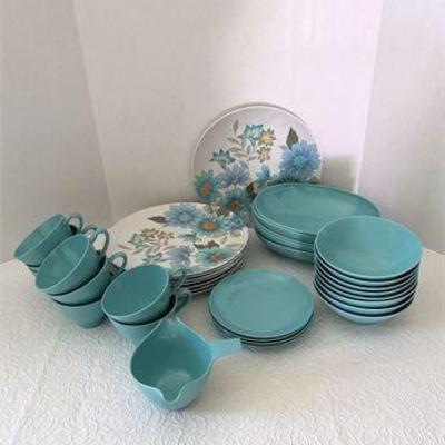 1960's Turquiose Prolon & Melmac Dinnerware .jpg