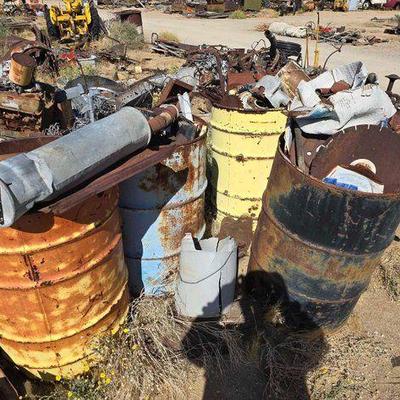 #2200 • Four 55 gal Drums and Two 5 Gal buckets full of Scrap Metal
