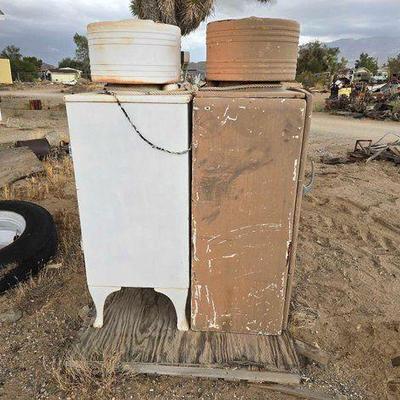 #4262 • (2) Vintage GE Refrigerators
