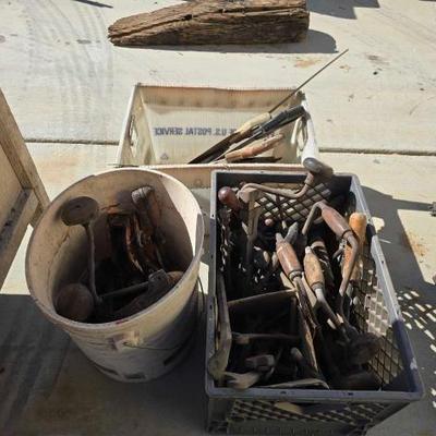#1020 • Older Hand Drills, Saws and Other Tools
