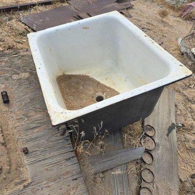 #2584 • Cast Iron and Porcelain Sink
