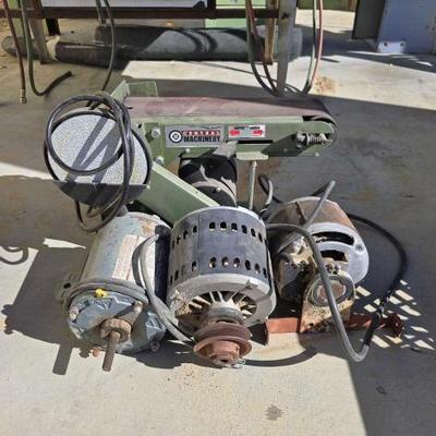 #1018 • Central Machinery Belt Sander and 3 Fan Motors
