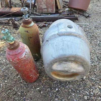 #1080 • Two Acetylene Tanks and Miller Company Keg
