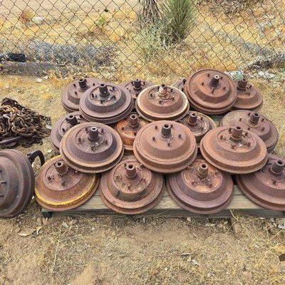#3844 • (19) Brake Drums and Chain
