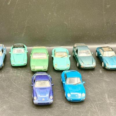 (8) Metal Porsche Toy Cars
