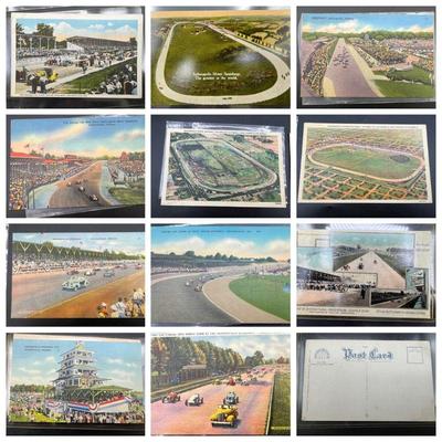 (11) Vintage Indianapolis Raceway Postcards
