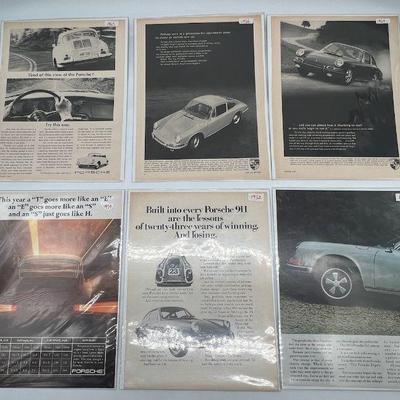 (6) Vintage Porsche Advertisements 1965-1972
