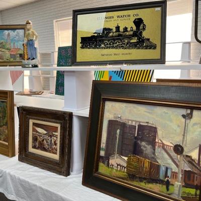 From top left: Treva Wheete, Leonard Good, and two original oils by Jay O'Meilia
