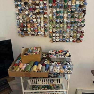 Sewing thread, thread holders