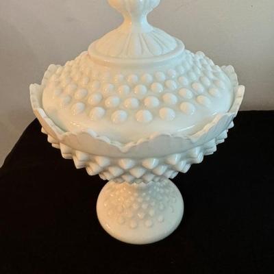 Milk glass candy jar