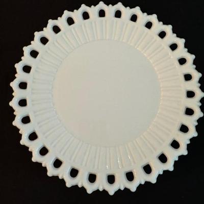 Milk glass plate