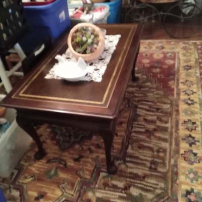 Leather top coffee table