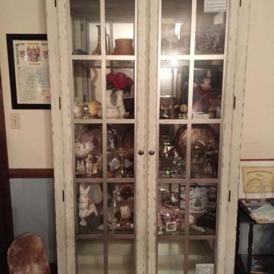 Painted curio cabinet