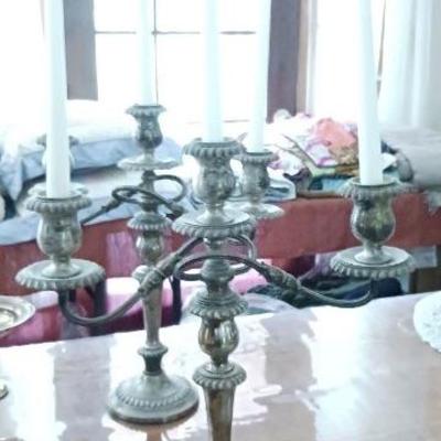 Silverplated candelabra