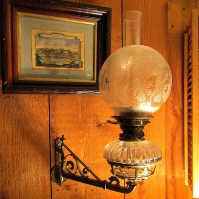 Antique Hinks oil lamp
