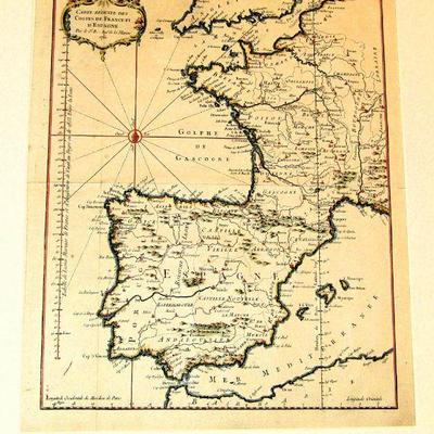 1761 map of France & Spain