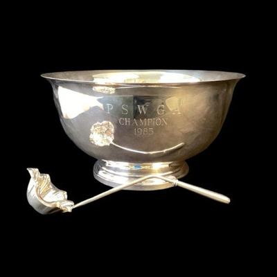 JEHA511 Gorham Silver Plated Punch Bowl With Ladle	1985 Gotham silver plate women's PSWGA championship bowl & ladle with...