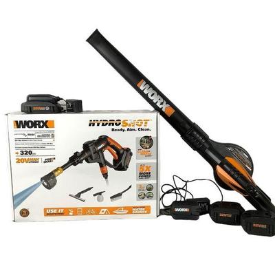 DEJE213 Worx Hydro Shot & Leaf Blower	Open box Worx Hydro Shot with all the accessories. Model# WG629.1
