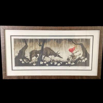 ROHU529 Signed “Little Red Riding Cap” By Gris Grimly	Original illustration from Gris Grimly's Tales from the Brothers Grimm -...
