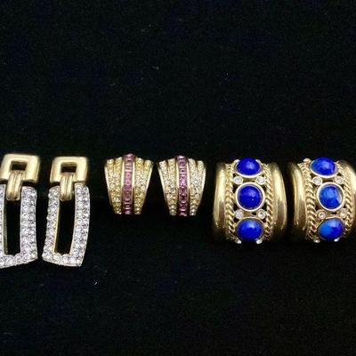 KIHE701 GIVENCHY & Dior Trio Of Earrings	Three pairs of beautiful clip earrings with so much sparkle. A few stones may be missing but...