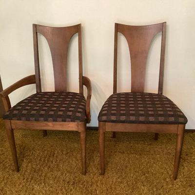 JEHA720 Modern Mid-century Sculptra Broyhill Dining Room Chair Duo	Made of walnut, these pieces were part of Broyholl's Premire...