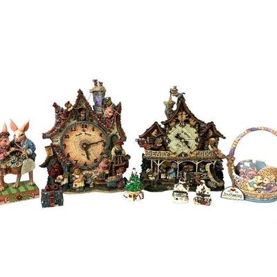 DEJE200 Jim Shore, Boyds Bears, Spode Collectibles	Couple of Boyds Bears clocks which were tested and work. 3 small Uncle Bean's Treasure...