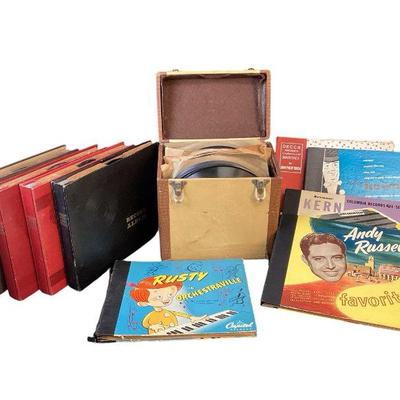 IRGR504 Vintage 78s Records	114 records (all 78rpm) some in albums, and some in dust sleeves in carrying case. Dinah Shore, Frank...