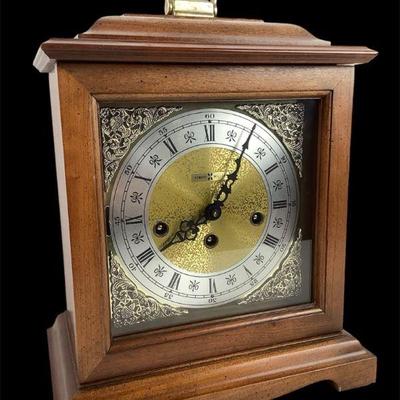 ALSH619 Howard Miller Mantle Clock	This lot includes a Howard miller chiming mantle clock, with key included. This clock was made in west...