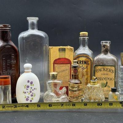 (12) Vintage Glass Toiletries Bottles
