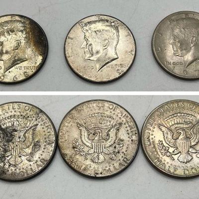 (3) Kennedy Half Dollar Coins 1968-1971
