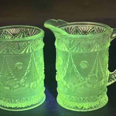 (2) 1800s Portland Festoon Cups
