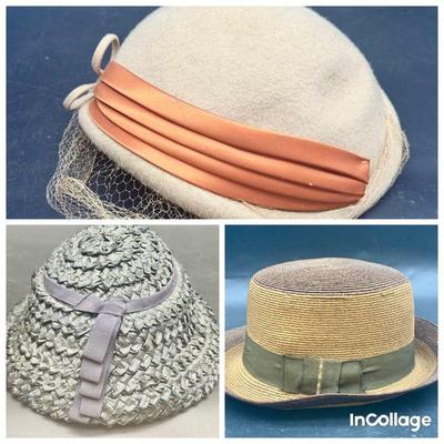 (3) Vintage Hats Feat. 100% Wool Glenover

