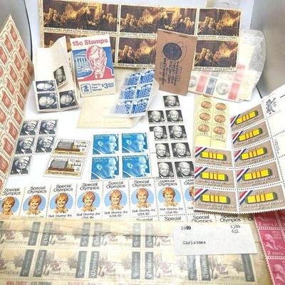 Stamp Collection ft. Kennedy, Eisenhower & Indian Head Pennies
