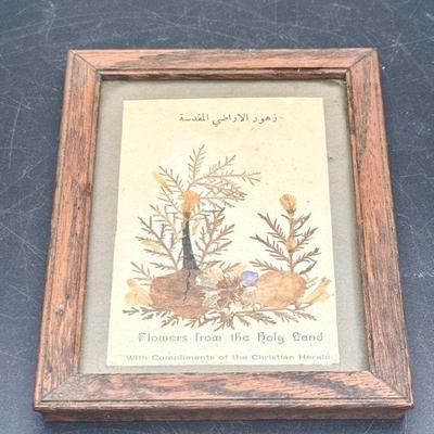 1914 Framed Flowers From The Holy Land
