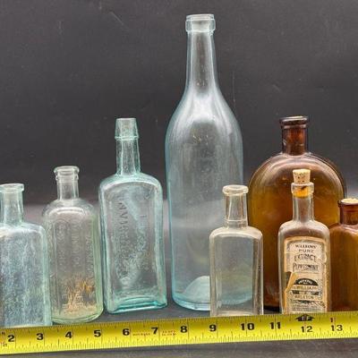 Antique Blue Ans Brown Bottles
