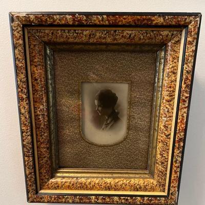 Antique Profile Portrait in Ornate Frame
