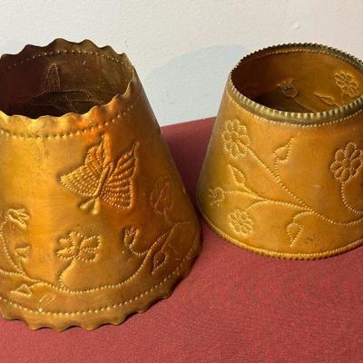 (2) Copper Indent Art Lampshades
