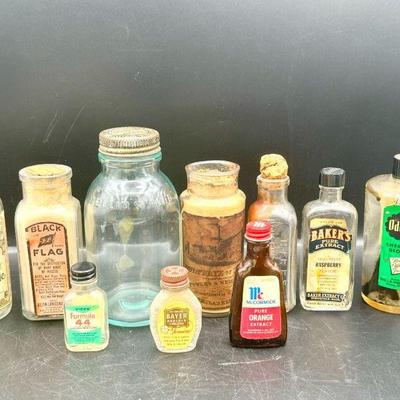 (10) Antique/Vintage Bottles feat. Bayer, Vick’s, Baker’s
