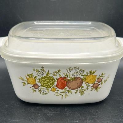 PYREX Corning Ware Spice of Life Small Casserole with Rarely Found Plastic Lid!
