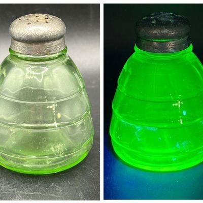 Uranium Glass Salt or Pepper Shaker
