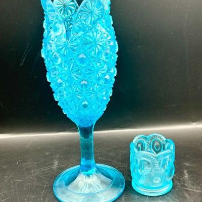 LE Smith Moon & Stars Toothpick Holder & EAPG Bouquet Holder &
