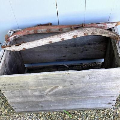 Wood Box & Pair of Horse Haines
