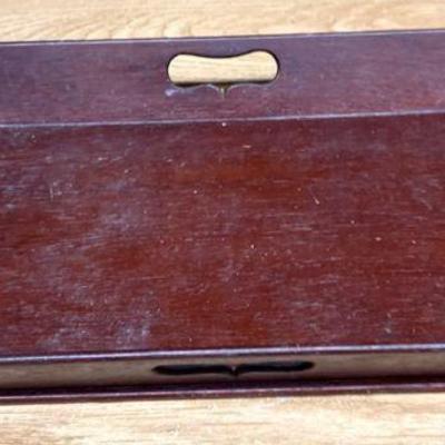 Mahogany Tray with Heart Cutouts
