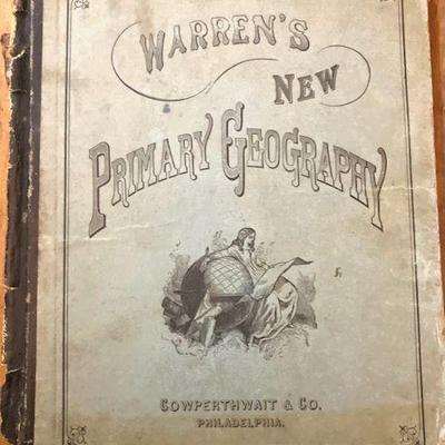 1885 Primary Geography Book with Maps & Engravings
